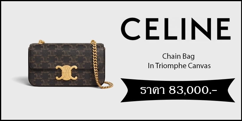 Celine Chain Bag In Triomphe Canvas