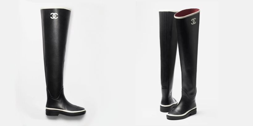 Chanel Thigh High Rubber Boot